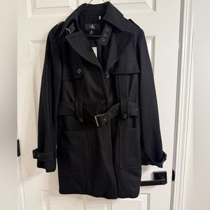 Calvin Klein Wool Blend Belted Coat